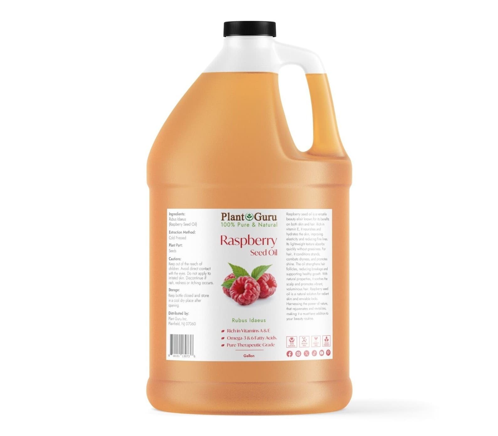 Red Raspberry Seed Oil Cold Pressed Unrefined Virgin 100% Pure Natural