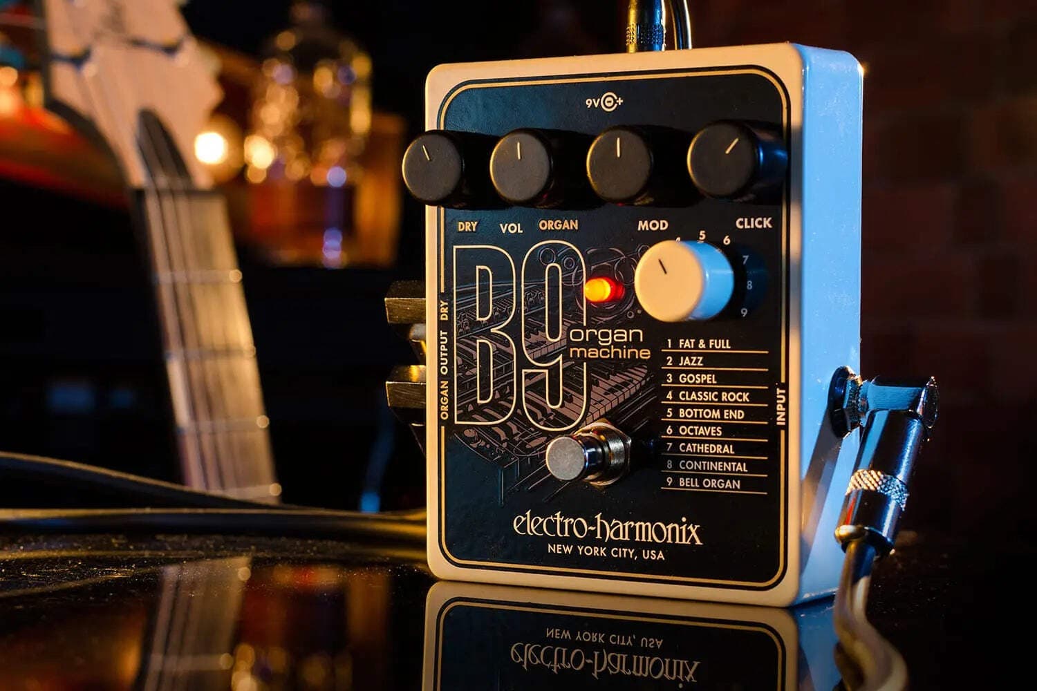 EHX Electro Harmonix B9 ORGAN MACHINE Guitar Effects Pedal 9.6DC-200 PSU include 2