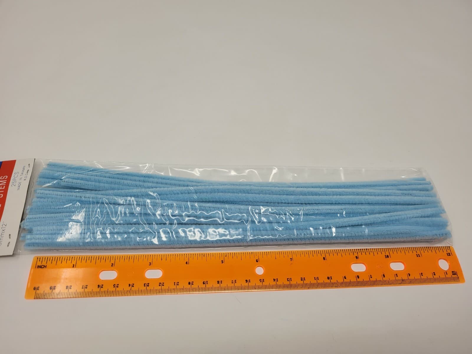 Lot 100 Light Blue 12" Long x 1/4" 6mm Wired Pipe Cleaners Craft Chenille Stems 3