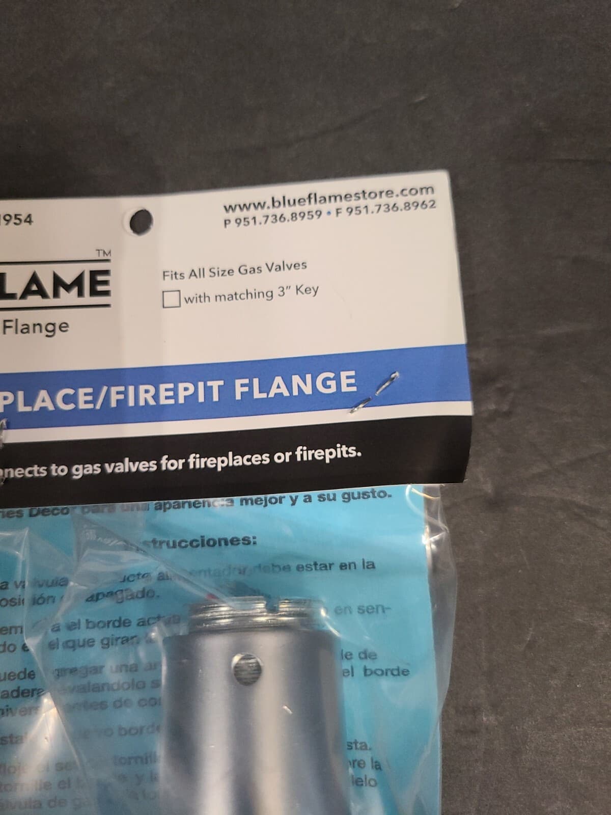 Blue Flame UF.SCH.06 Universal Gas Valve Flange Fireplace/FirePit Flange New 3