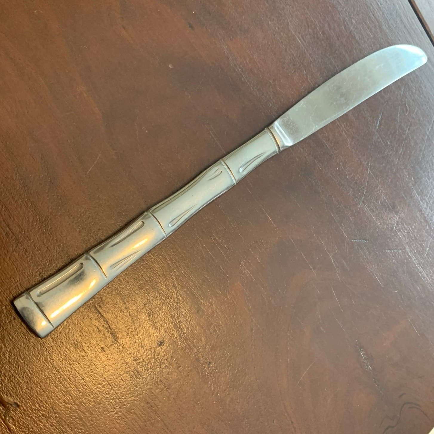 Bamboo Modern Solid Knife by Sunshine Stainless Made in Korea Discontinued 2