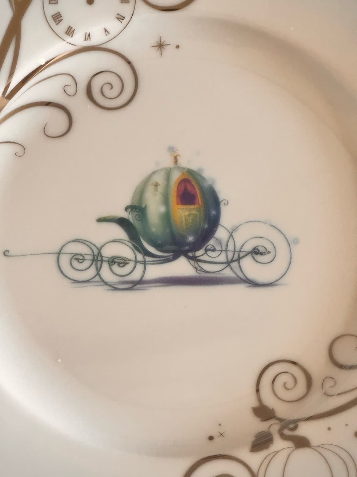 Disney Princess Cinderella Salad Plates Set Of 2 Silver Swirls Hand Wash Only 2