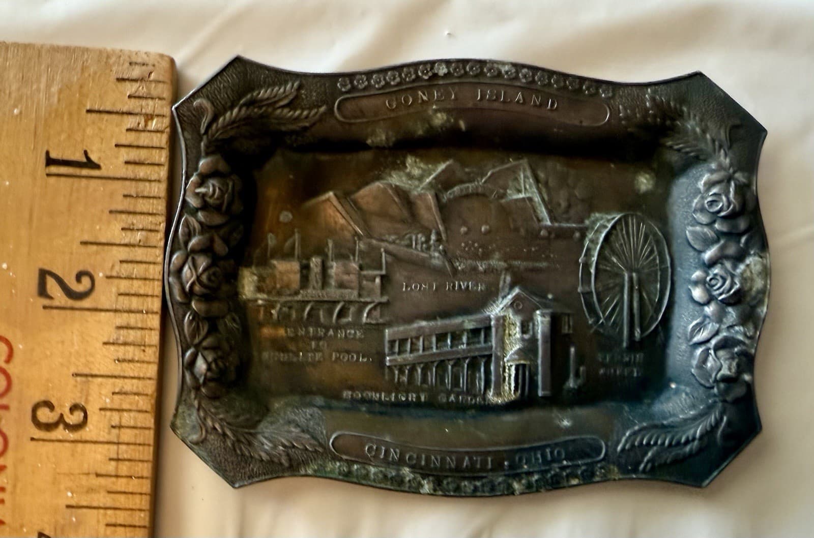 Vintage Coney Island Amusement Park Cincinnati Ohio Souvenir Prize Tray Japan 3