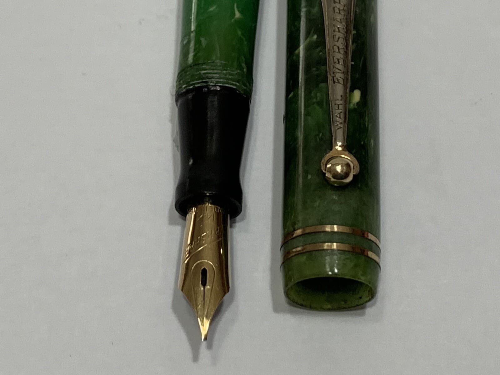 VTG WAHL EVERSHARP GOLD SEAL JADE GREEN LEVER FILLER 14 K  NIB FOUNTAIN PEN. 6