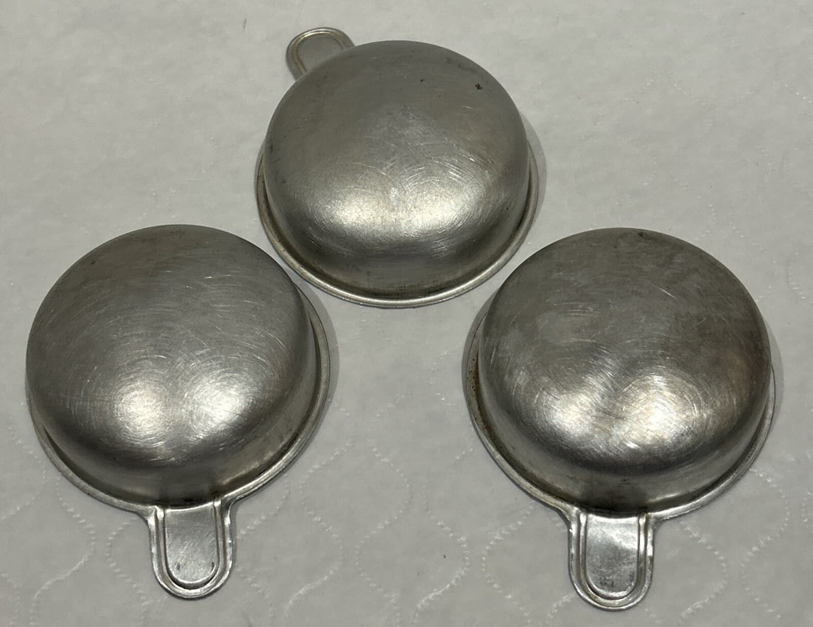 Vintage Aluminum  3 Egg Poacher Insert, 7.25” Diameter 6