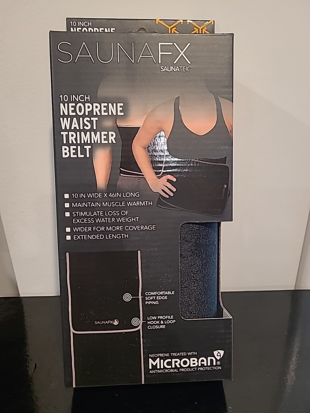 SaunaFX 10" Neoprene Waist Trimmer Belt-NWT-antimicrobial/maintain muscle warmth