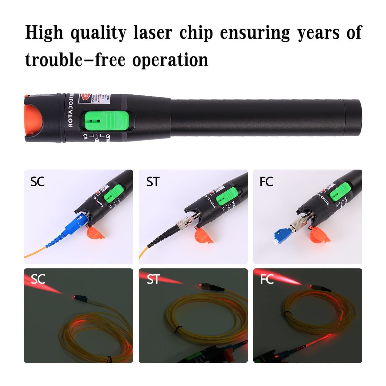 2PCS Visual Fault Locator 30mW 30KM, VFL Tester Kit Include Single Mode Bx26 6