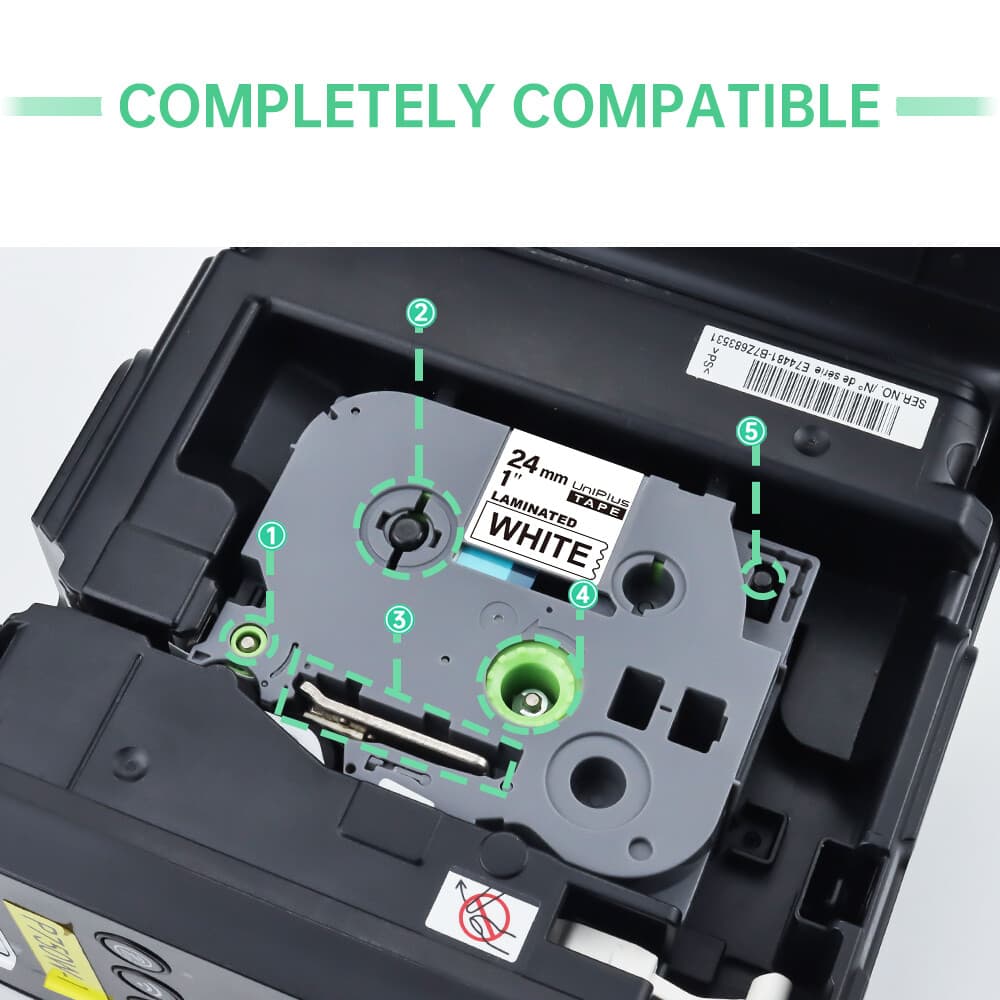 10PK For Brother P-Touch TZ-251 TZe-251 1" Label Tape Black on White for PT-2730 4