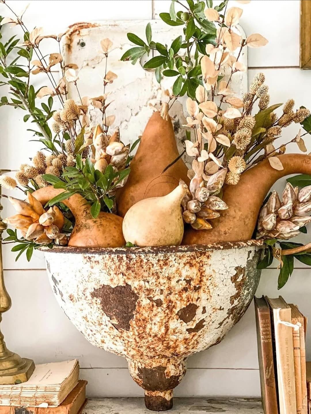 WoW Antique French Chippy CRACKLED Cast Iron Wall Garde Planter Fountain PATINA  3