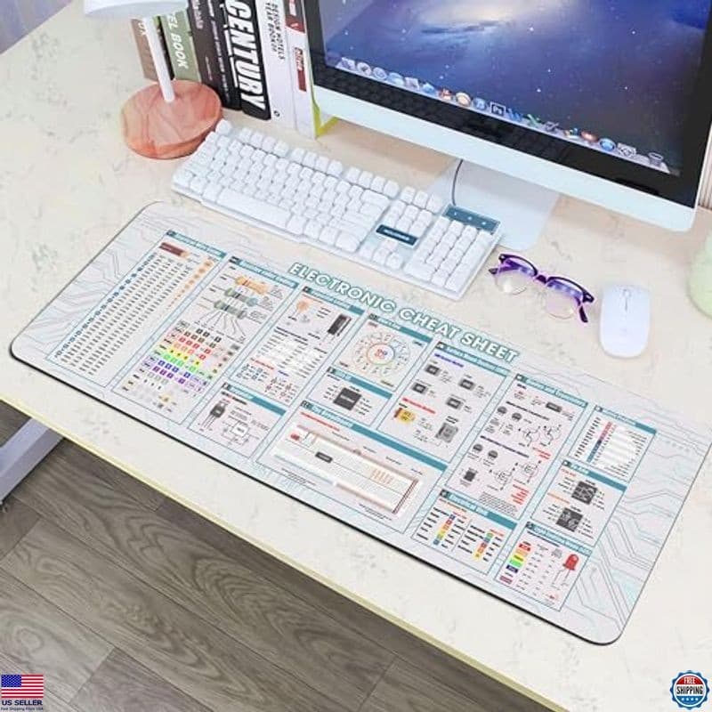 Electronic Cheat Sheet Mouse Mat, Electronic Mouse Pad, Large Gaming Desk Mat, 3