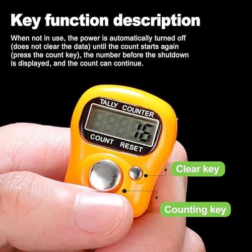 10-Pack Mini LCD Digital Finger Clicker Counter, 5-Digit Handheld Tally 6