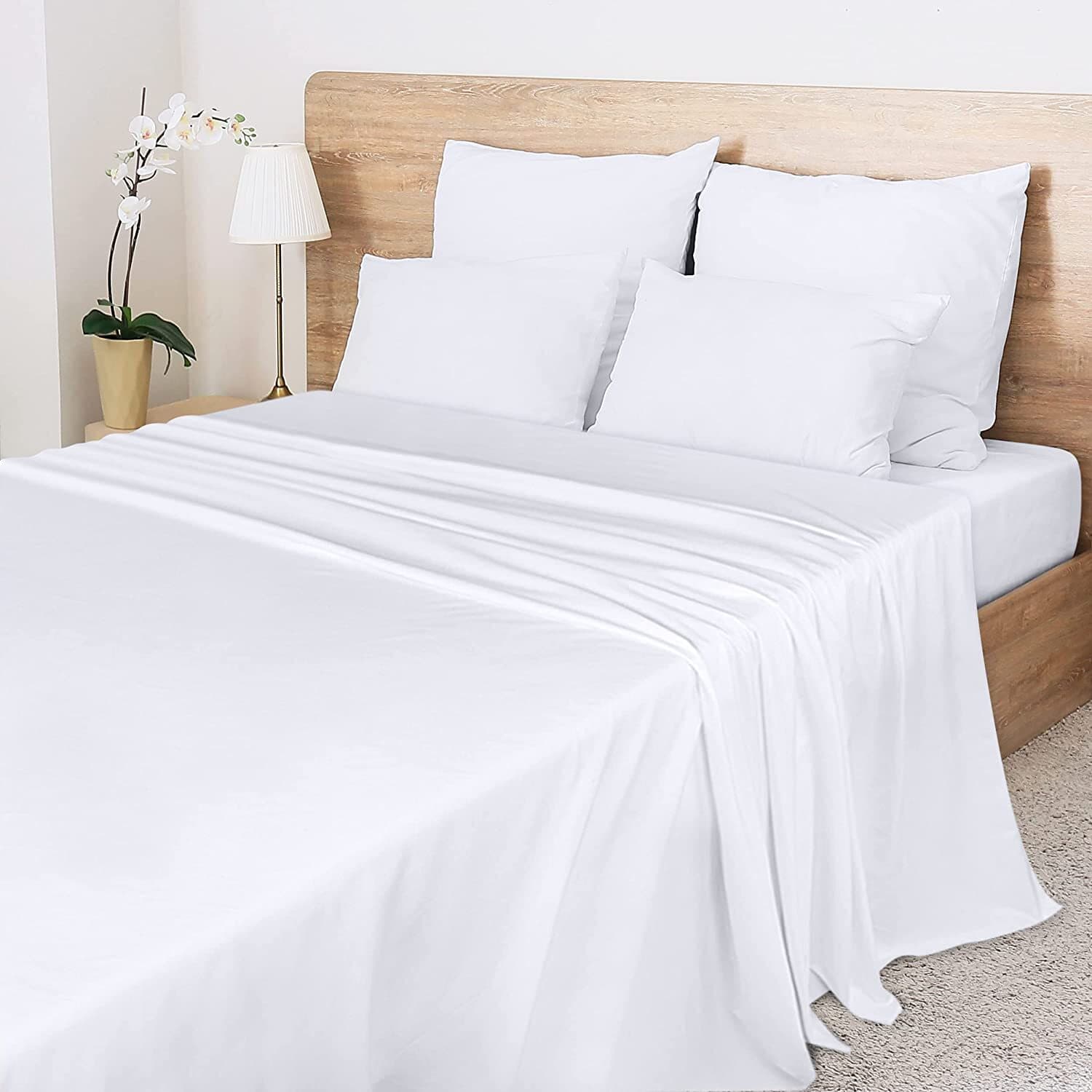 Flat Sheet Soft Brushed Microfiber Fabric Shrinkage & Fade Resist Utopia Bedding 4