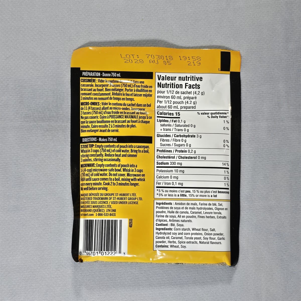 St. Hubert Hot Chicken Sandwich Gravy Mix 57g Imported from Canada - 2 Packets 4