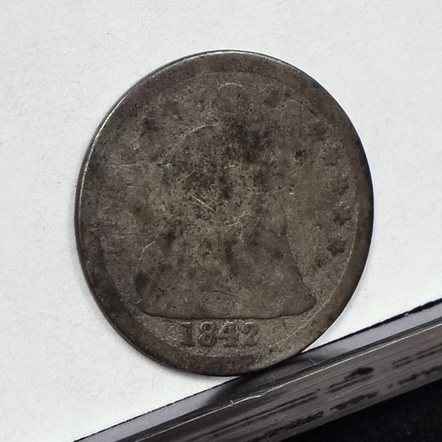 1842 Seated Half Dime - AG Details, Cleaned (#61120-L)