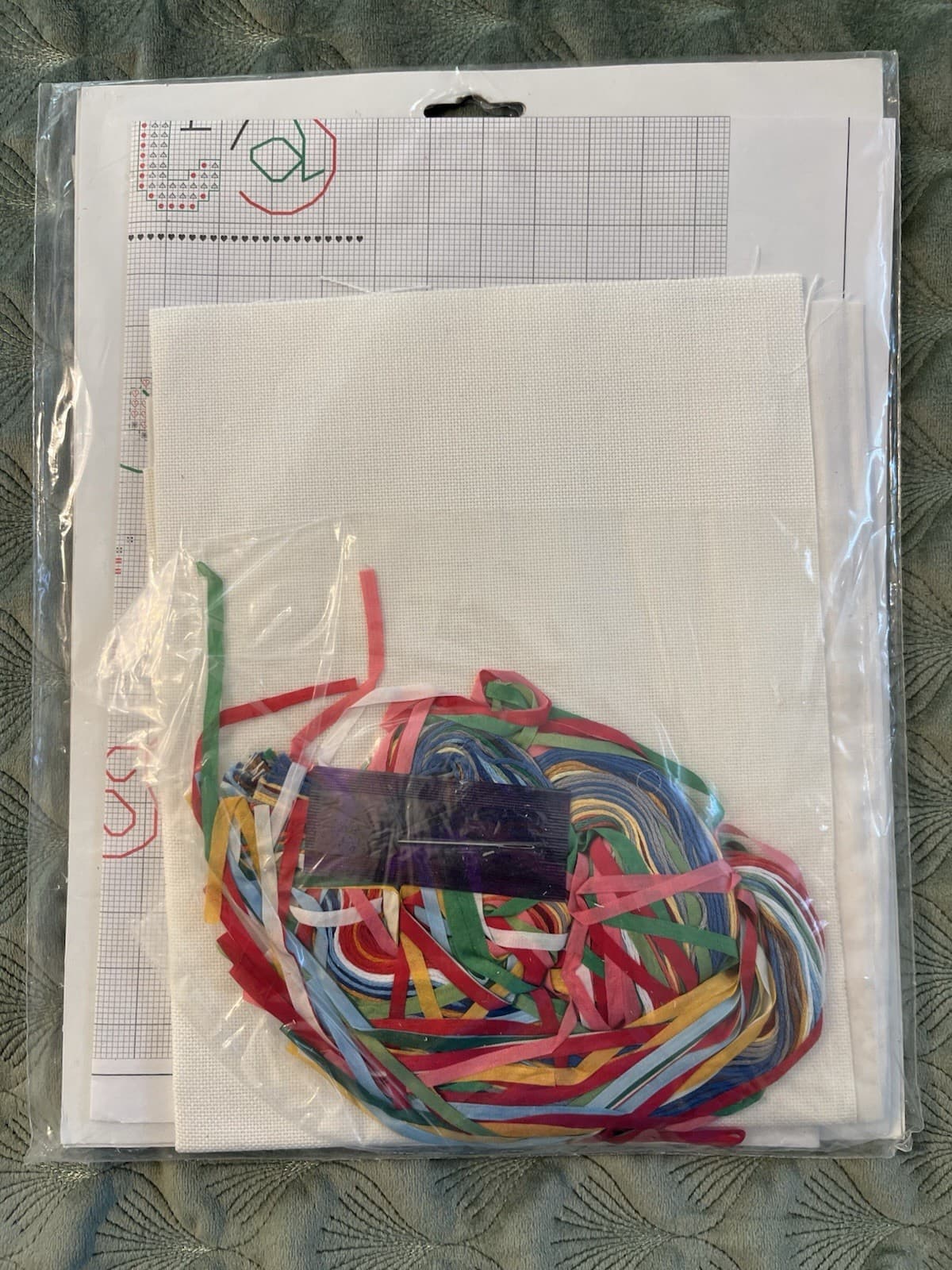 VTG 1995 BUCILLA SILK RIBBON EMBROIDERY XMAS STOCKING KIT #83309 "BAND SAMPLER" 4