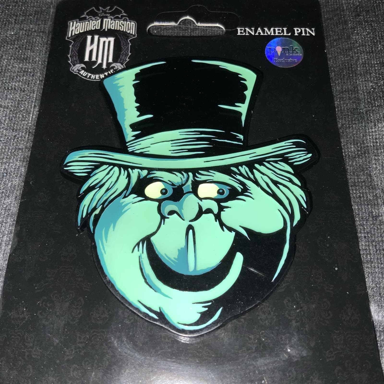 Pink a la Mode Haunted Mansion PHINEAS Hitchhiking Ghost GITD LE300 3” Pin NIP 2