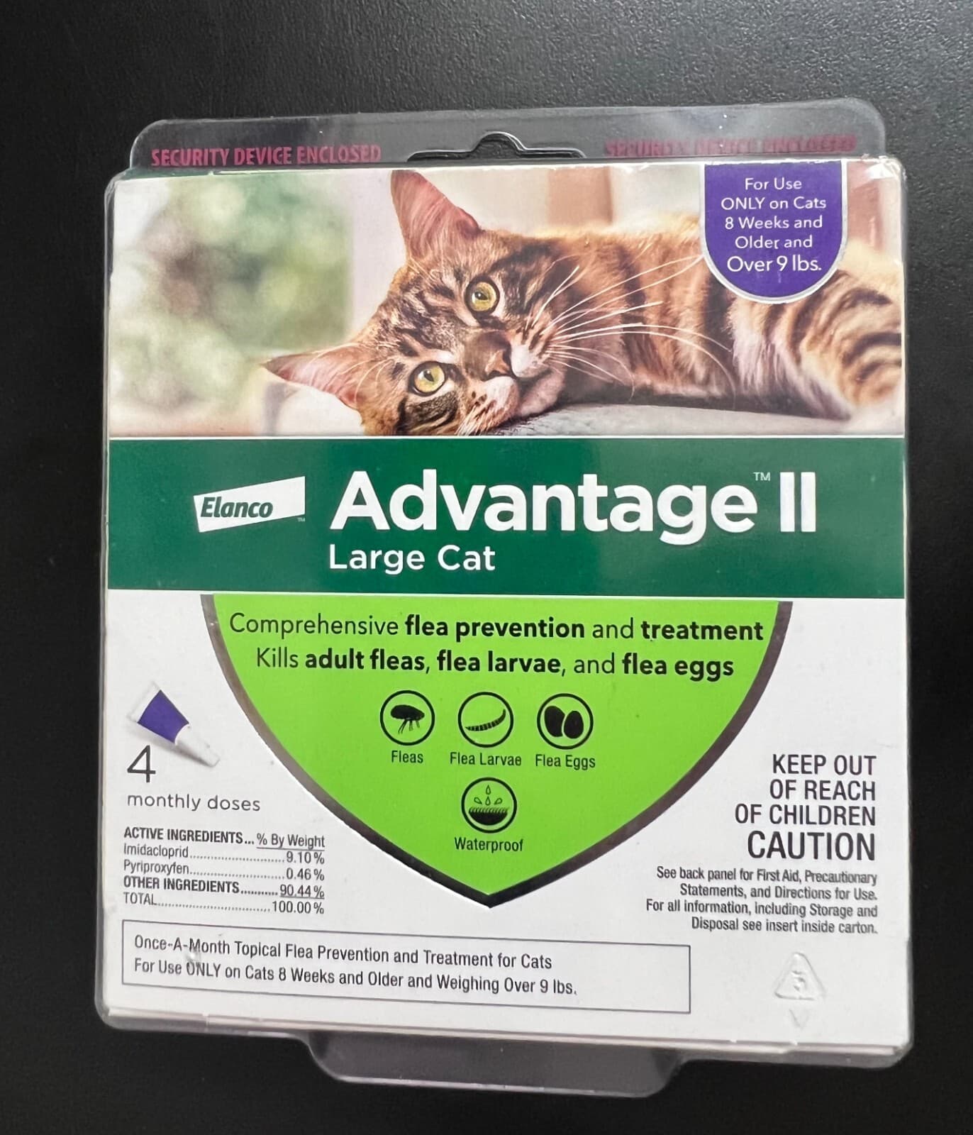 Advantage II for Cats over 9 lbs 4 Pack US EPA APPROVED 2246