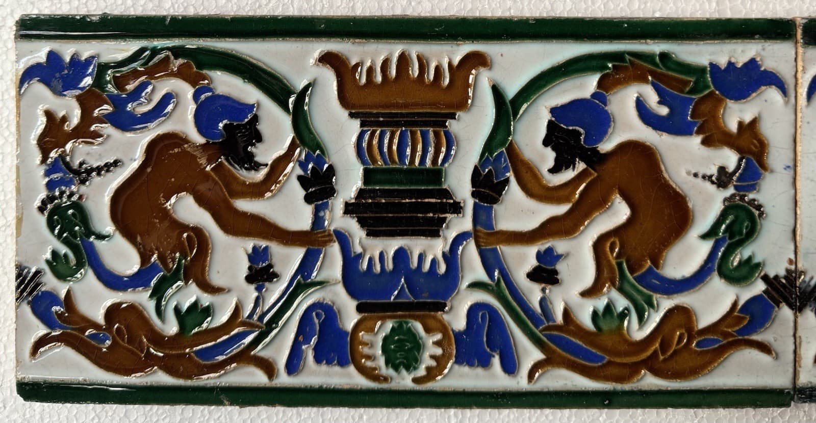 SPANISH ANTIQUE SEVILLA - HAND PAINTED 4 TILES SET 3