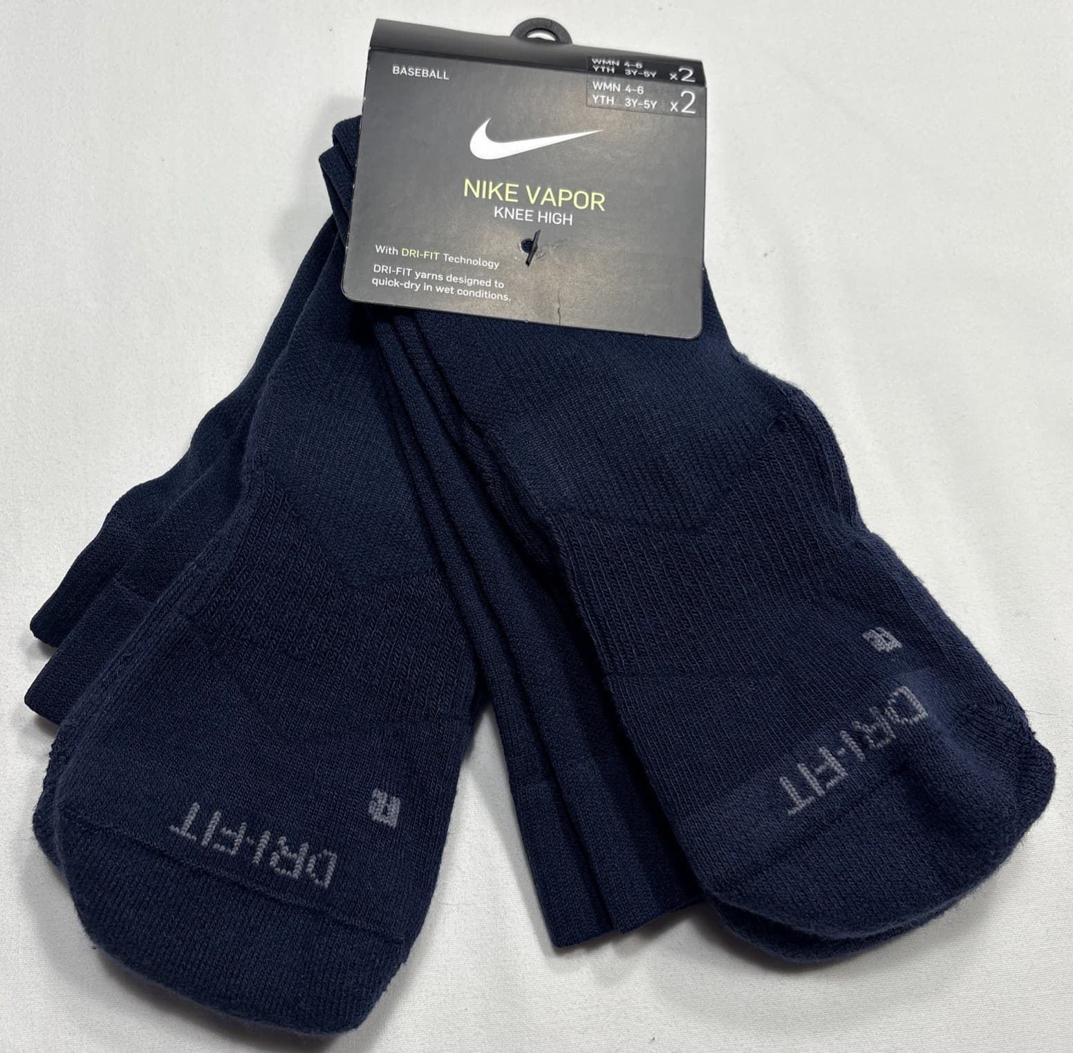 NIKE VAPOR KNEE HIGH BASEBALL Socks ROYAL BLUE SX4810-414 Sz Small 2 Pairs 2