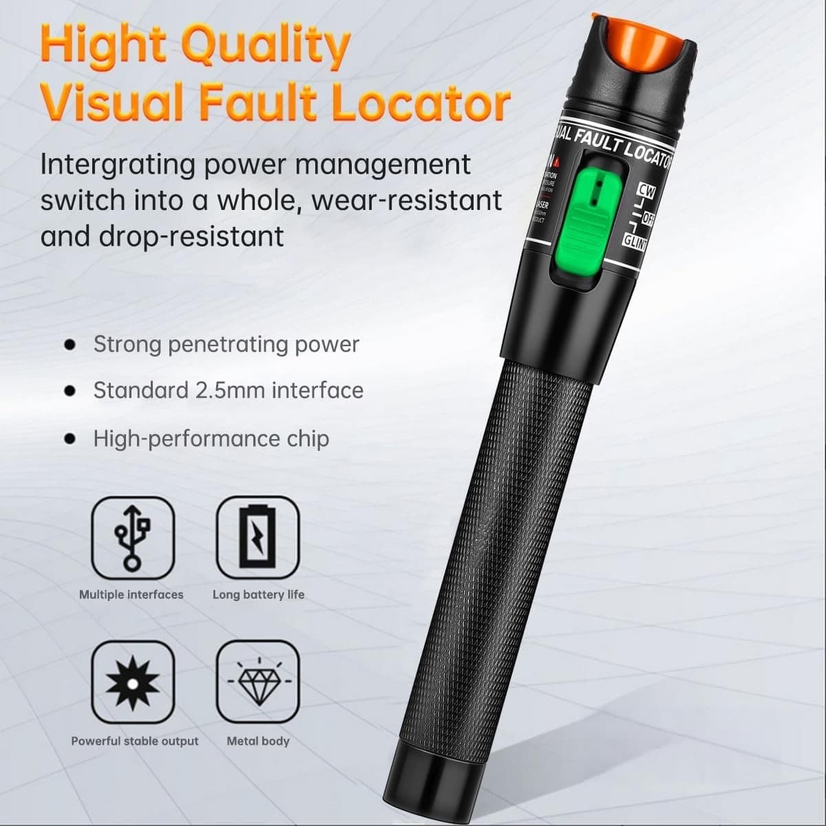 Visual Fault Locator Fiber Optic Tester - VFL Fiber Optic Cable Tester Meter ... 3