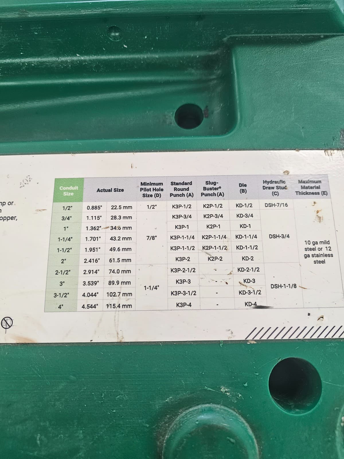Greenlee 7310SB 11 ton Slug Buster KO Knockout Punch Set 1/2"-4" 767 Pump 3