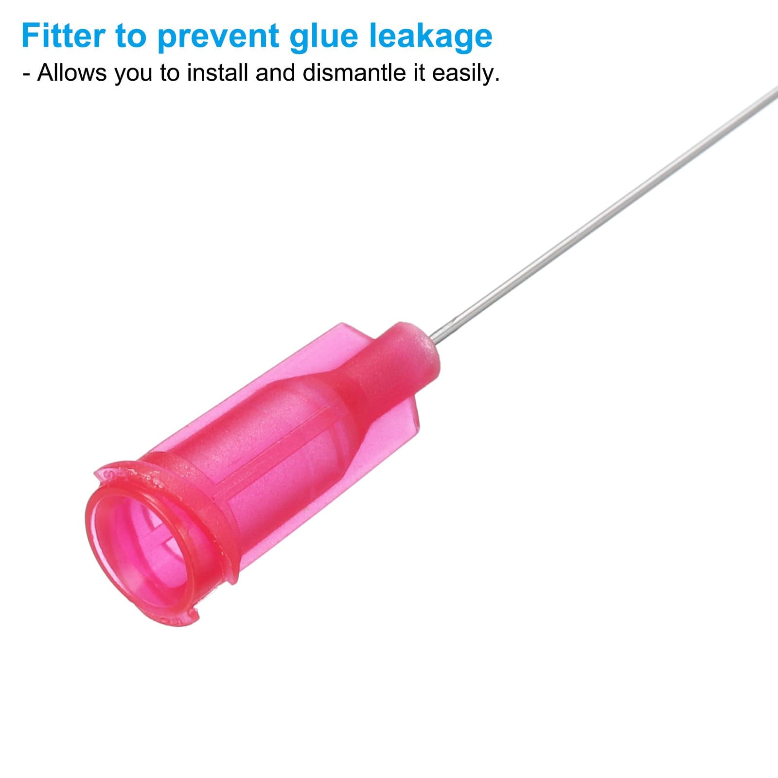 50Pcs 25Gax1" Dispensing Needle Tip Stainless Steel and Plastic Rose Red 4