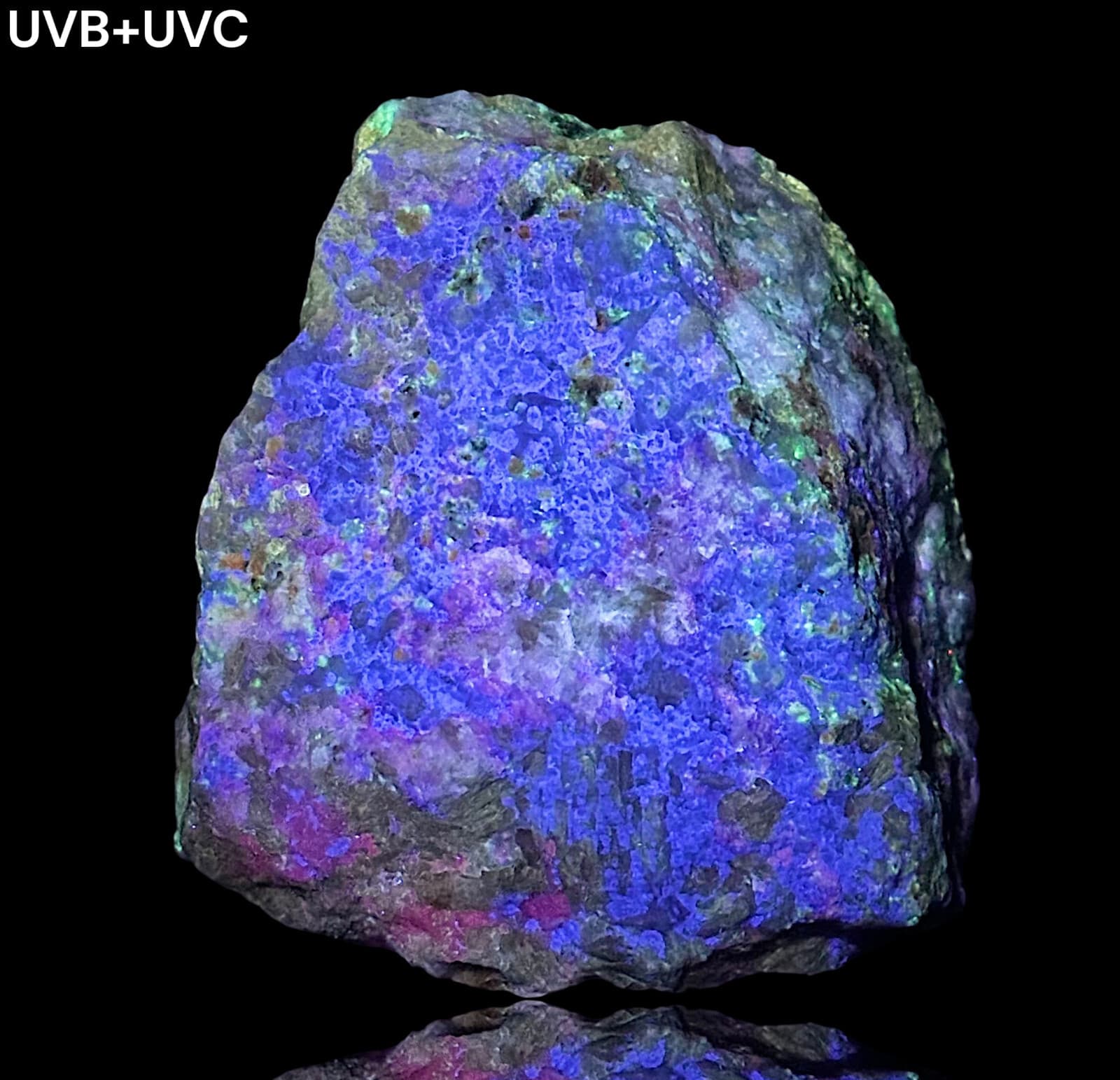 717 Gr. Fluorescent Hackmanite, Green Hauyne, Hyalite, Unknown On Matrix @Afg