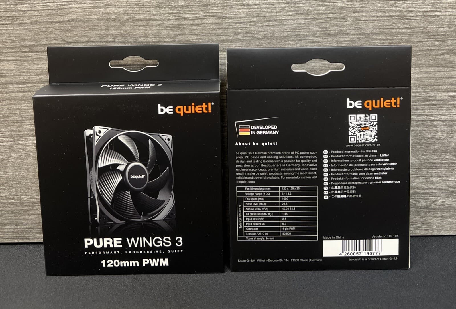 Be Quiet(Two Pack) Pure Wings 3, 120mm PWM Case Fan High Performance Cooling Fan 2