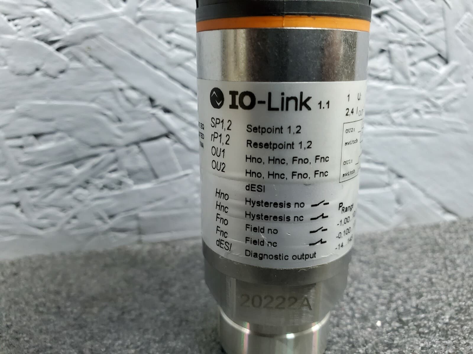 IFM Efector PN7004 Electronic Pressure Sensor Range -14-145 PSI, 18-36 VDC 5