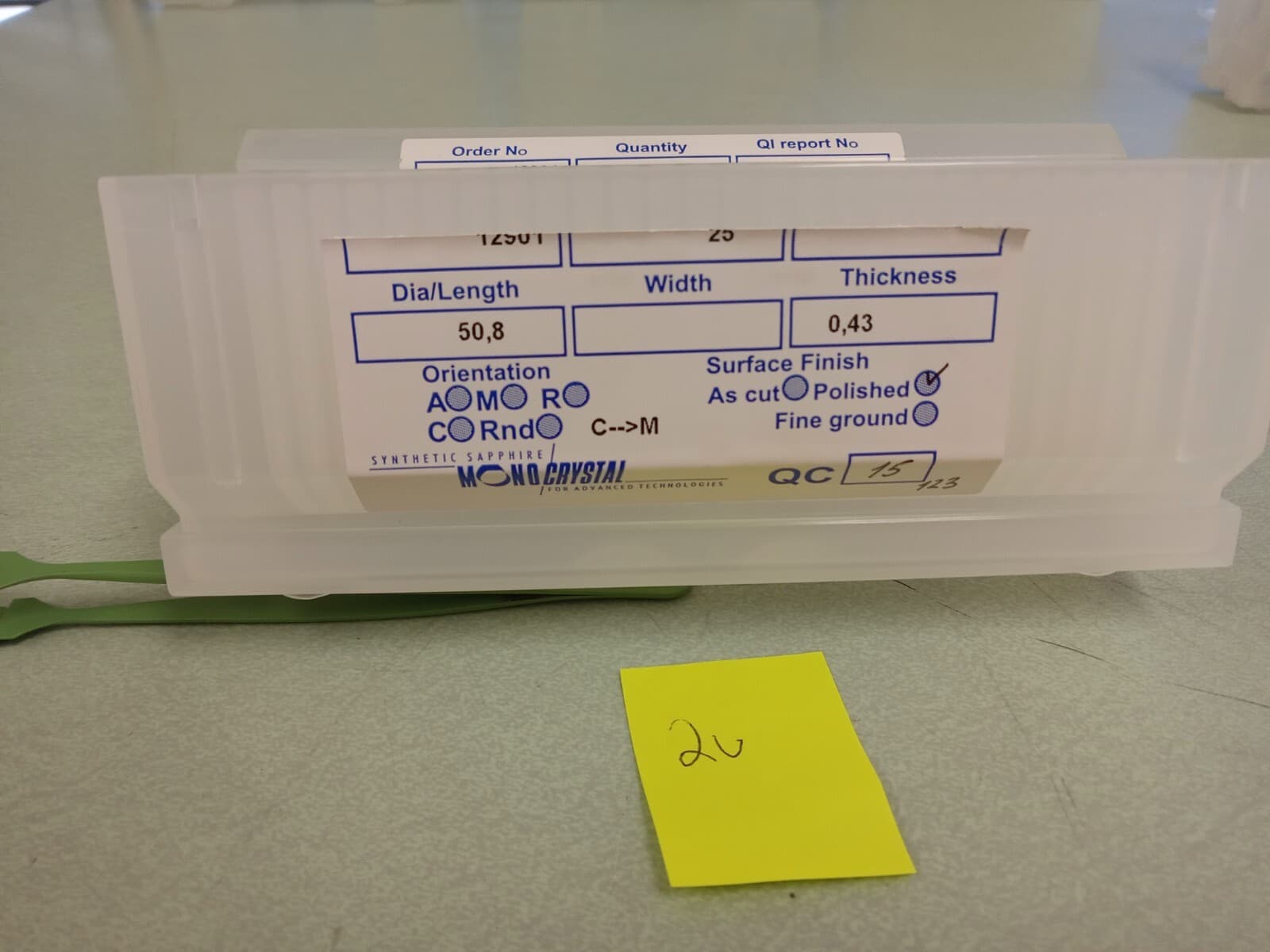 Sapphire substrates 50.8 mm 2