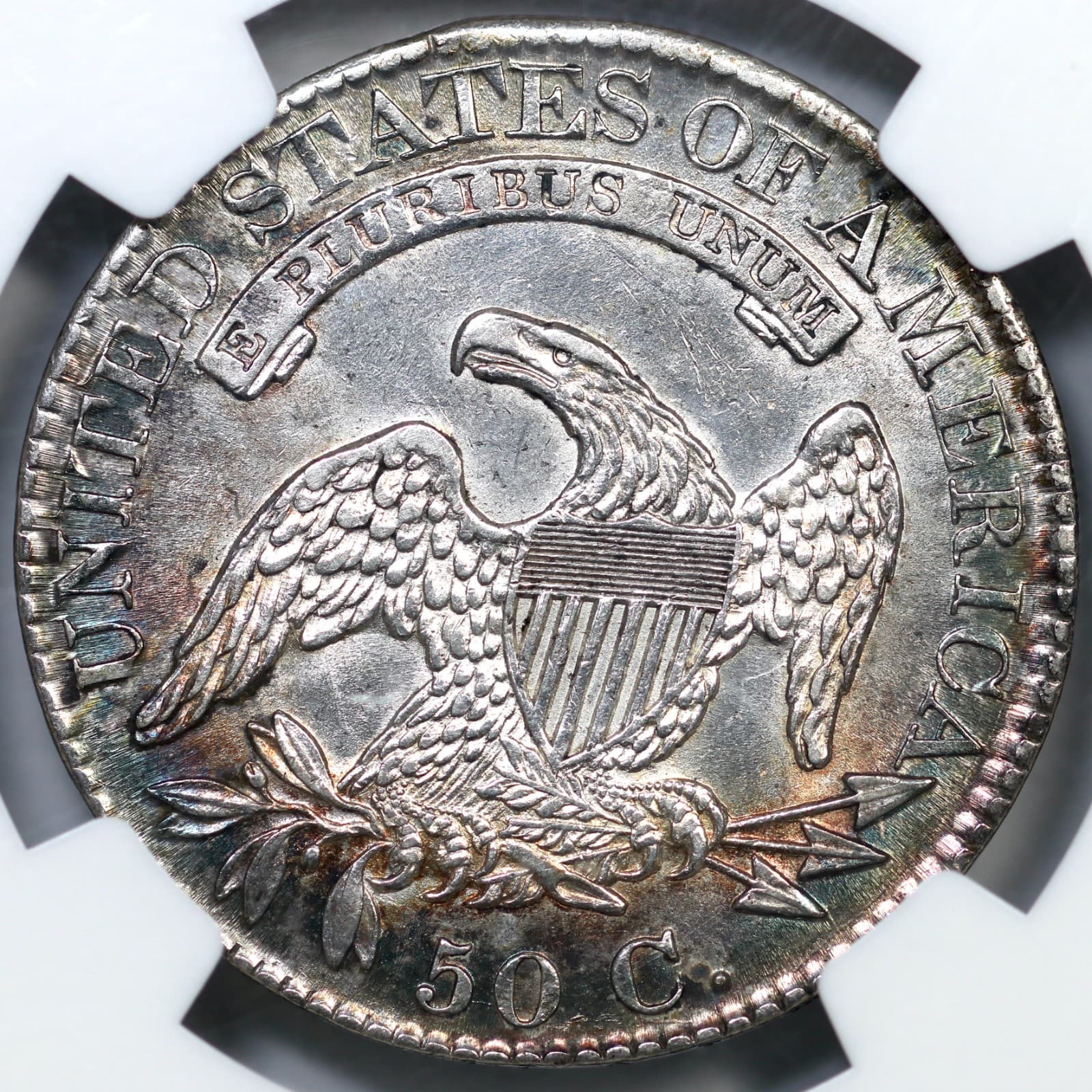 1826 O-101a R-2 NGC AU 55 Capped Bust Silver Half Dollar 50c 2