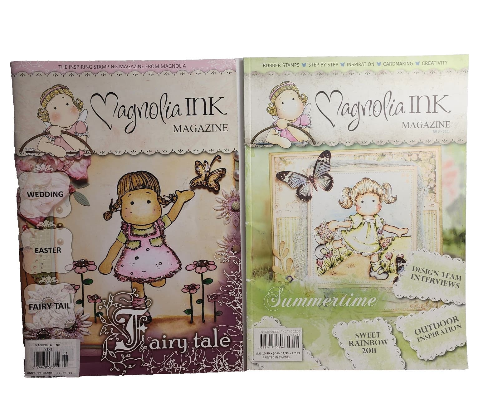 Lot of 2 Magnolia Ink Magazines 2010 & 2011 Rubber Stamping Scrapbooking Sweden