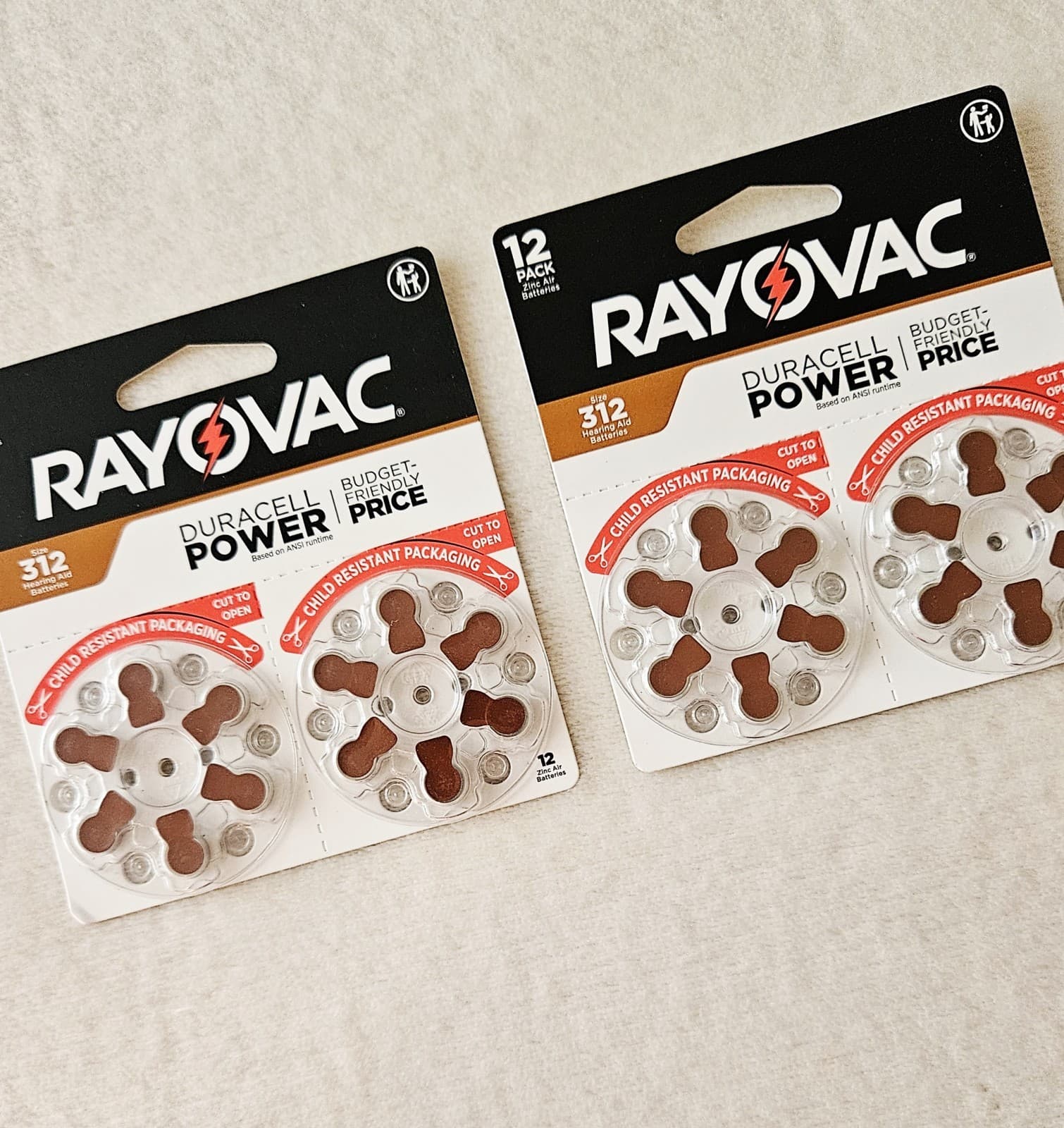 24 Rayovac Sz 312 Hearing Aid Batteries Two 12-Packs | Zinc Air 1.45V | Exp 2028 5