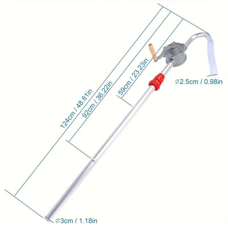 Aluminum Drum ROTARY HAND PUMP Water Cooking oil diesel fuel + more Self Priming 3