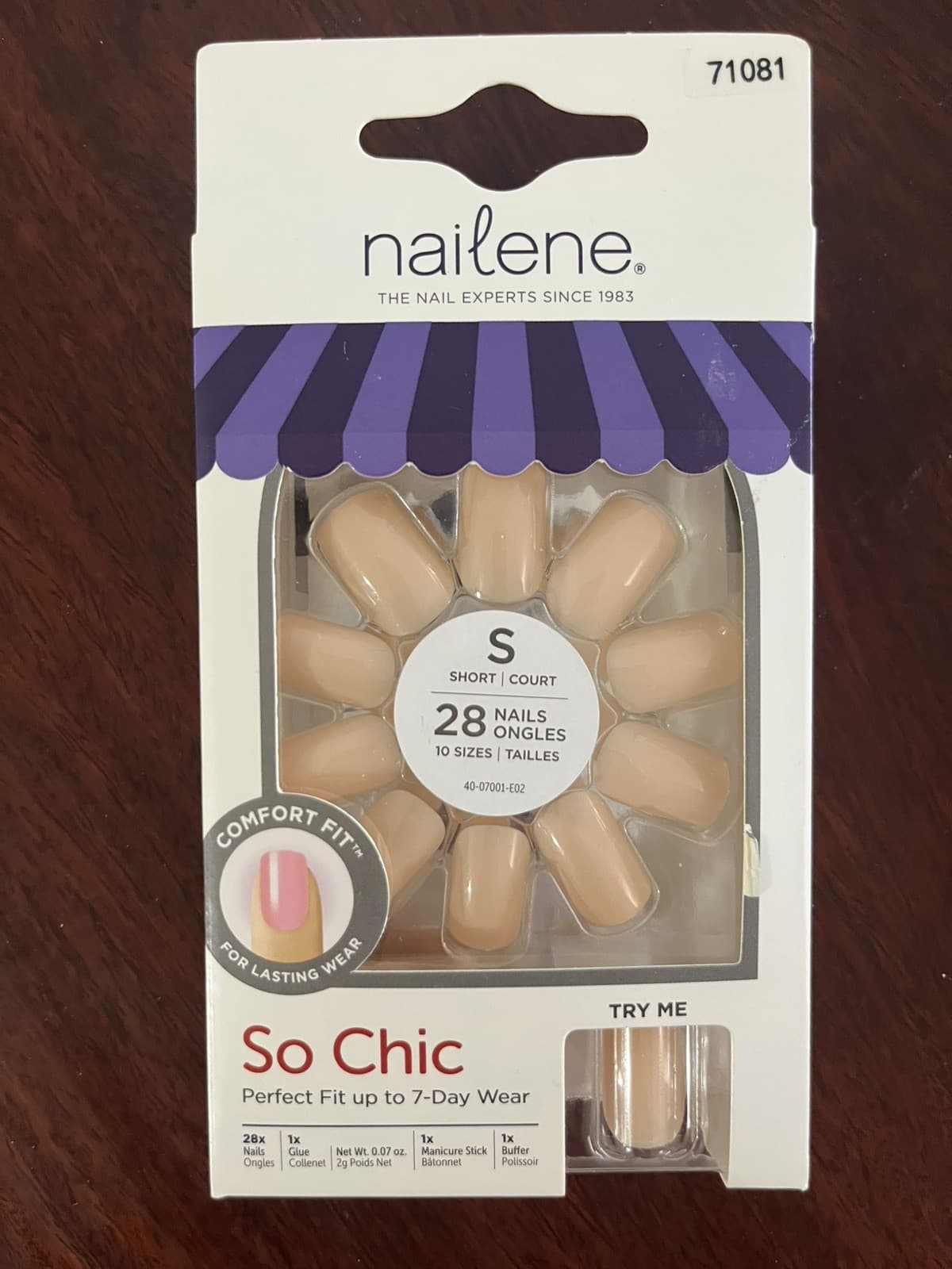 Free Shipping NIB Nailene So Chic 28 Nails - Short length (box damaged)  4