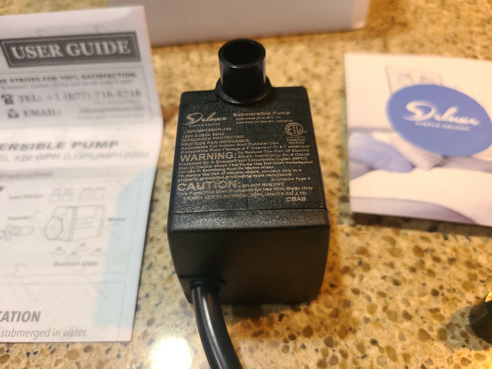 Deluxe Fountain Pump 120-Volt Submersible Hydroponics Aquaponics - 120 GPH 3