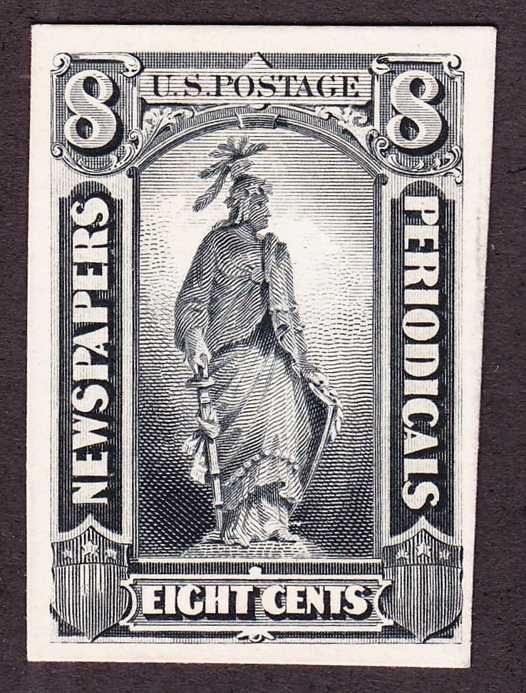 US PR61P4 8c Newspaper & Periodicals Proof on Card (001)
