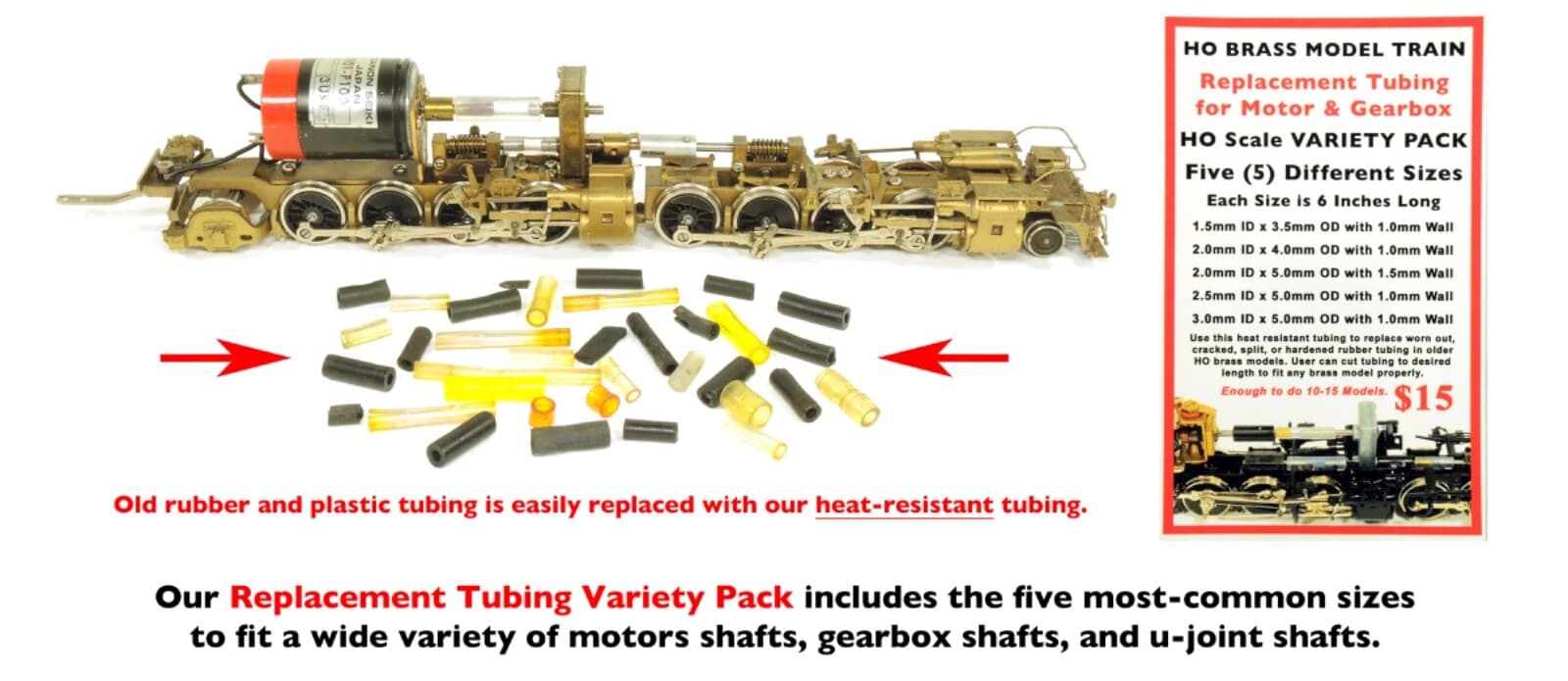 HO Scale Brass Locomotive Replacement Tubing for Motor and Gearbox Shafts NEW! 4