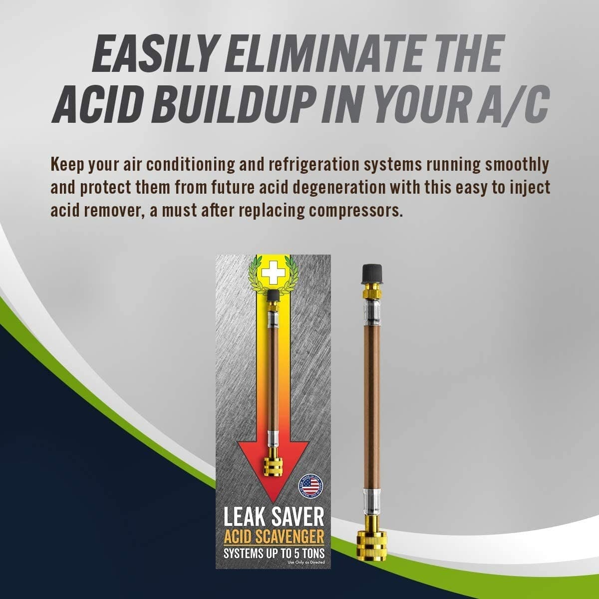 Leak Savers Direct Inject Acid Scavenger HVAC System Acid Treatment Neutralizer 2