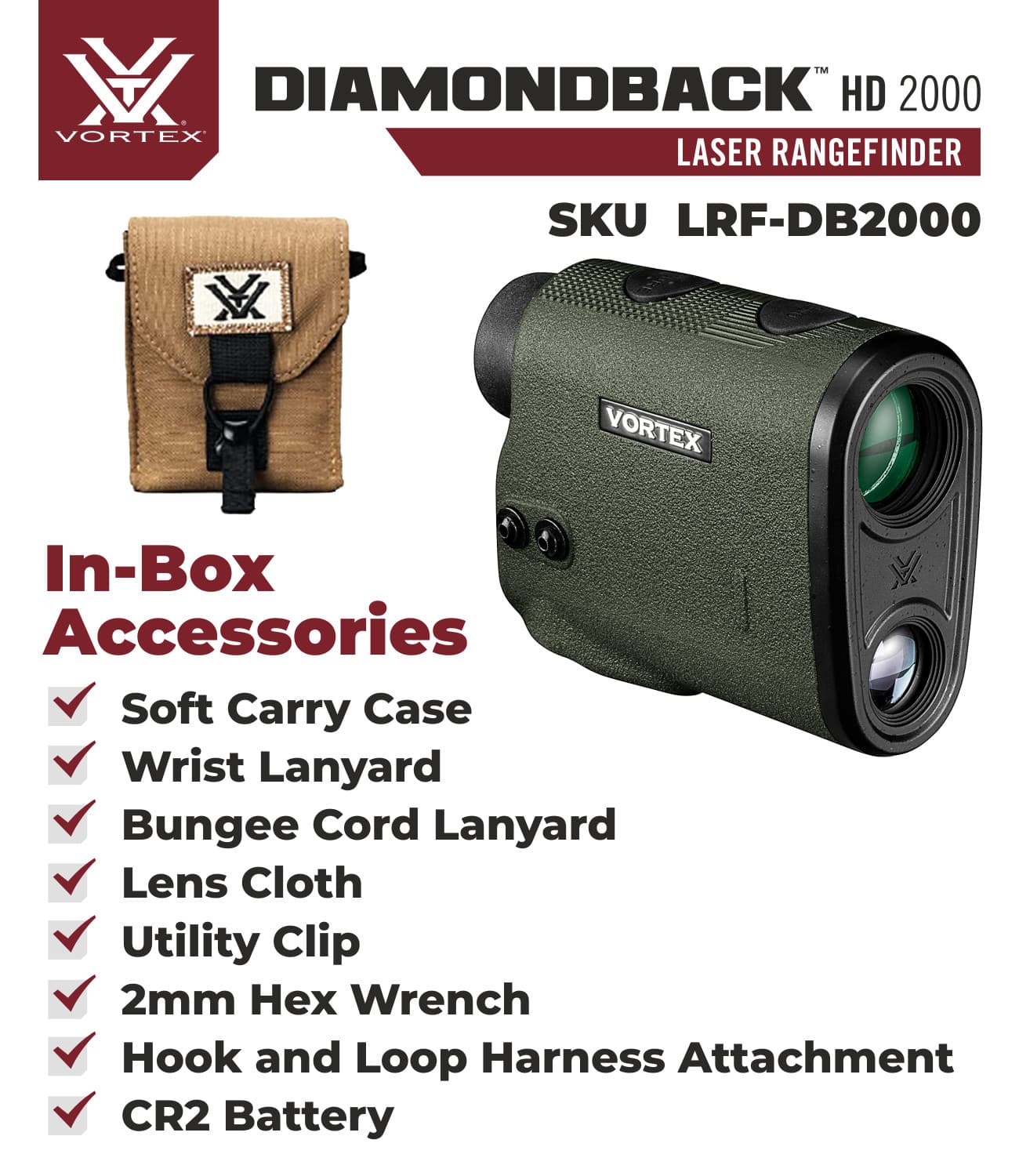 Vortex Optics Diamondback HD 2000 Laser Rangefinder with Free Hat Bundle 6