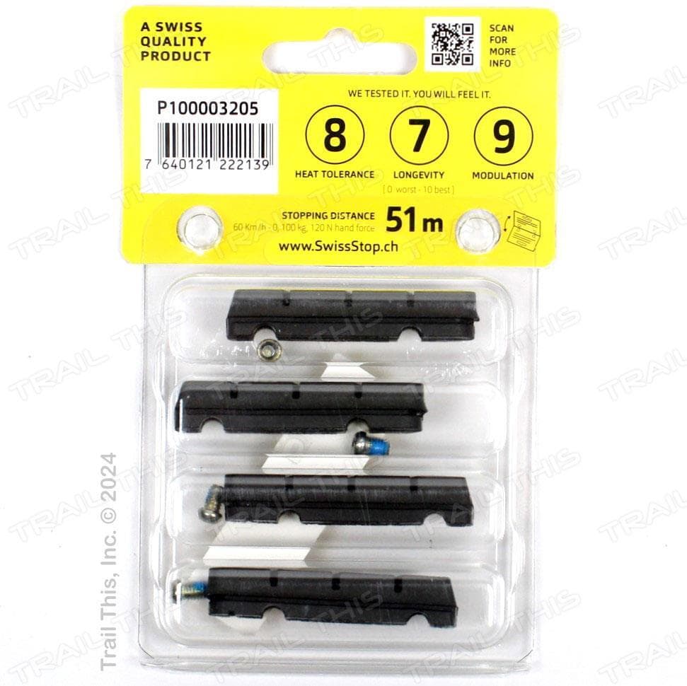 SwissStop Flash Pro Black Prince Carbon Rim Brake Pads 4-Pads Fits Shimano/SRAM 3