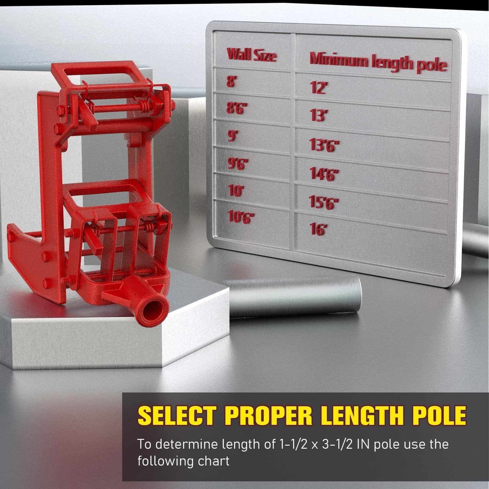 1000 lbs Wall Jack For 1-1/2 X 3-1/2 Inch Wood Poles for Lifting Beams 1 PCS 3