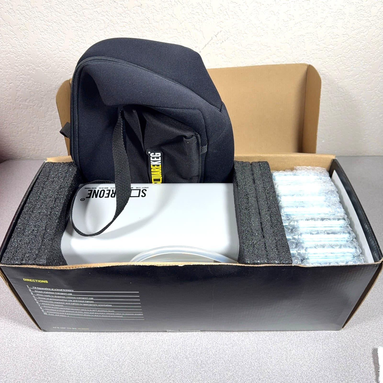 Square One (SquareKeg) Mini Keg Stainless Steel Keg Tap Complete System Grey