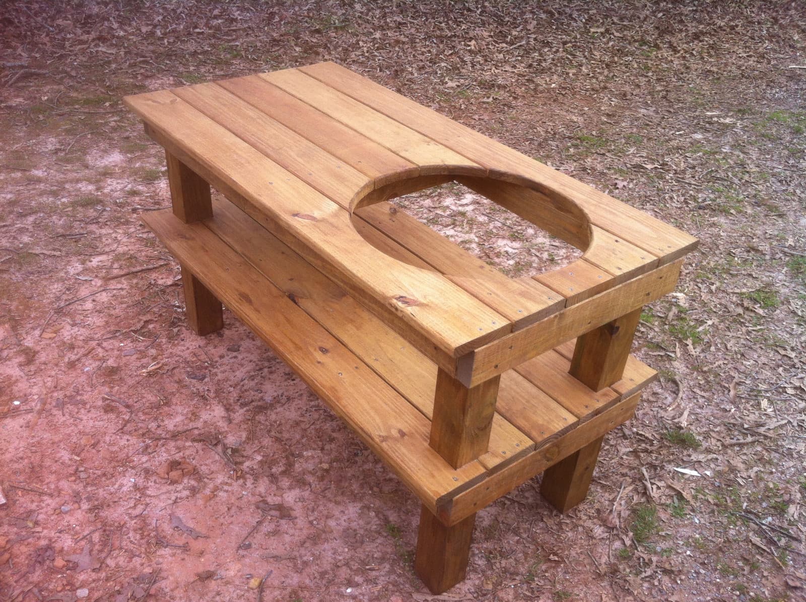 Big Green Egg Stained Pressure Treated Pine Table