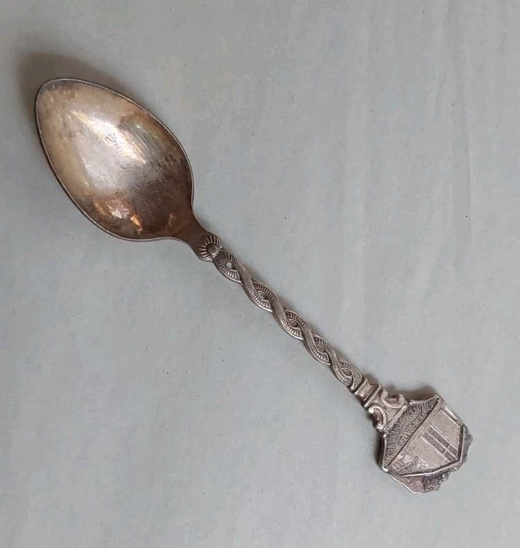 Silver Plated Collectors Spoon Federated Church Of Harvey 3.5 Inches Long 3