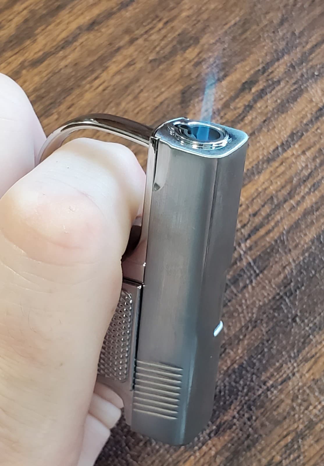 Pistol Shaped Gun Lighter FIRE Stainless Color METAL, Mini Zip Gun -USA SHIP New 6