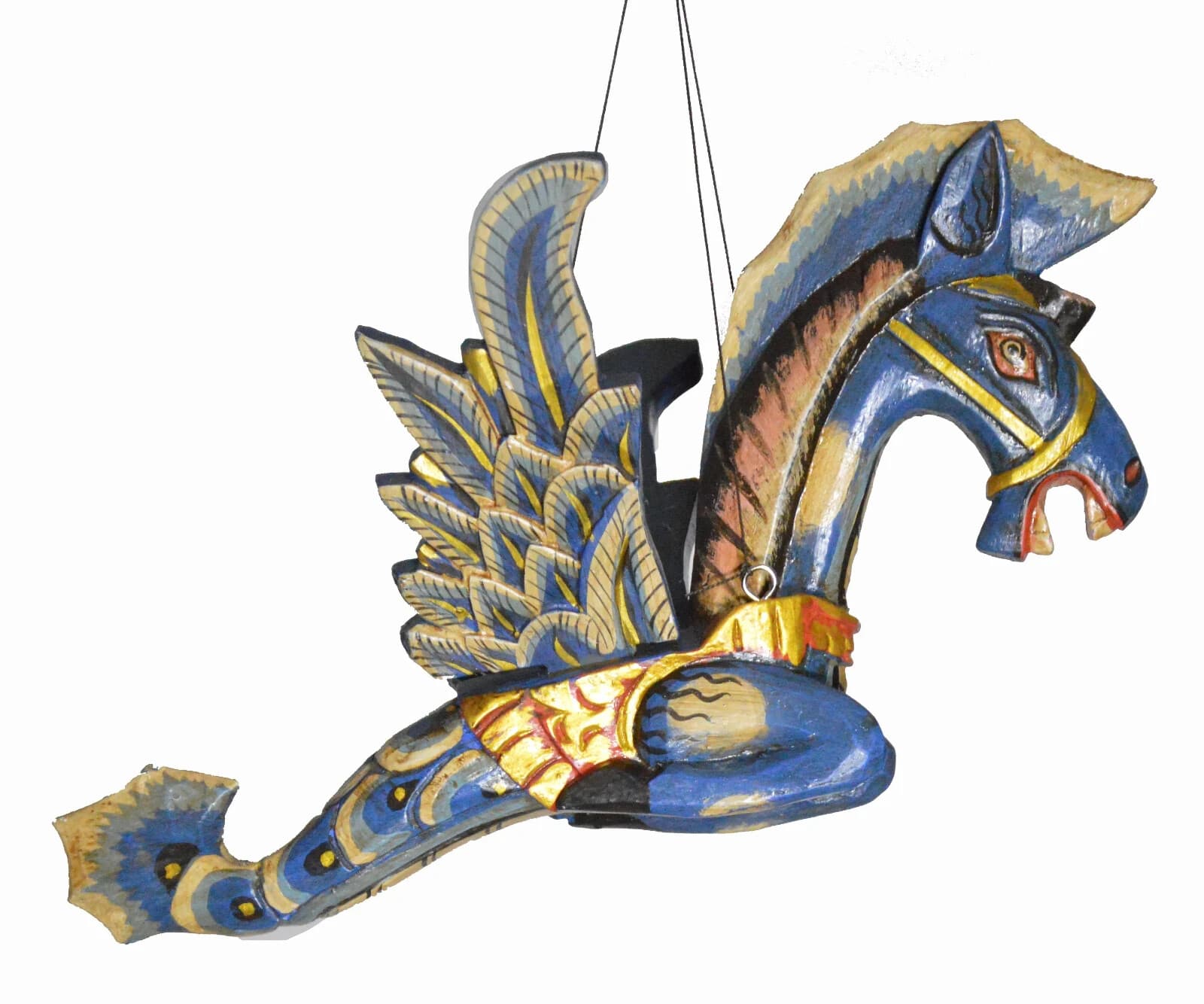 12" Authentic Traditional Style Hand Carved Wood Flying HORSE Farm Ranch Mobile