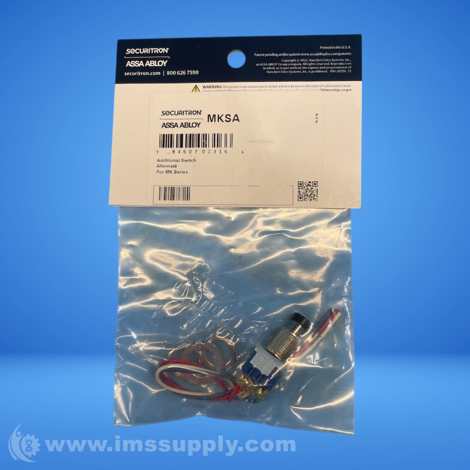 Securitron MKSA Mortise Key Switch FNFP 2