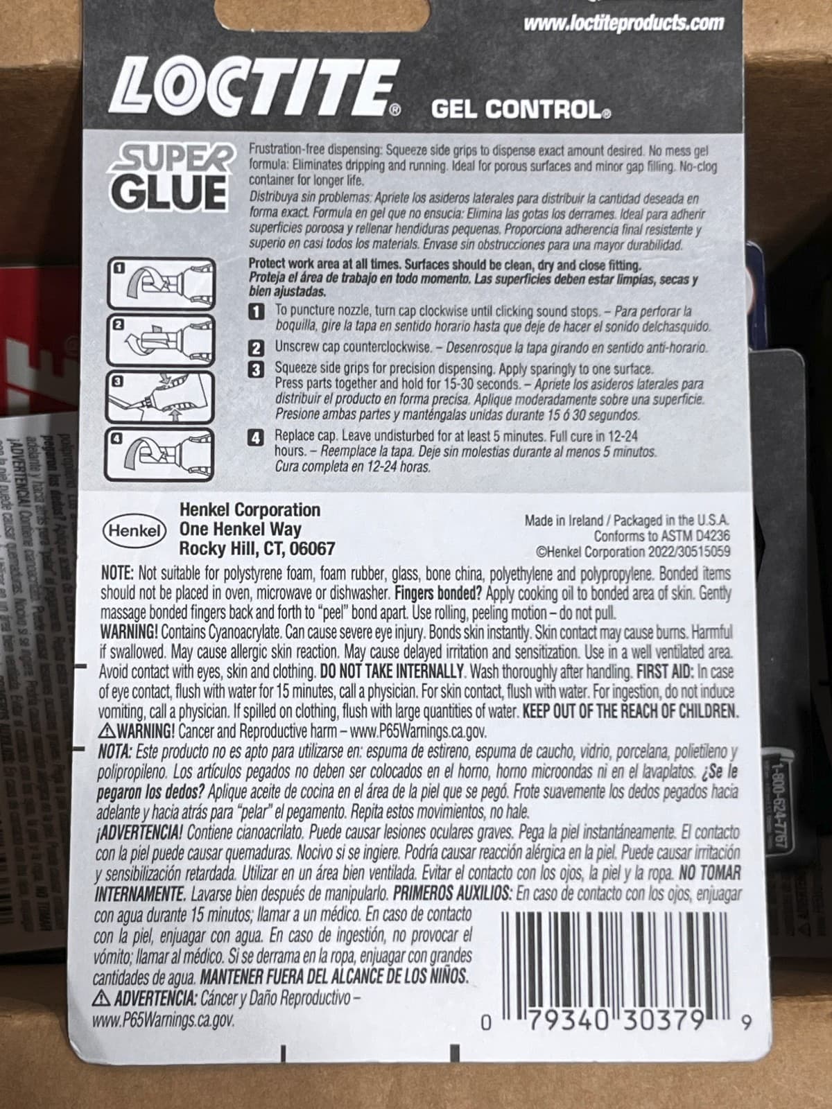 HENKEL LOCTITE  Gel Control no Drip Easy Application Super Glue 234790 (6 PACK) 2
