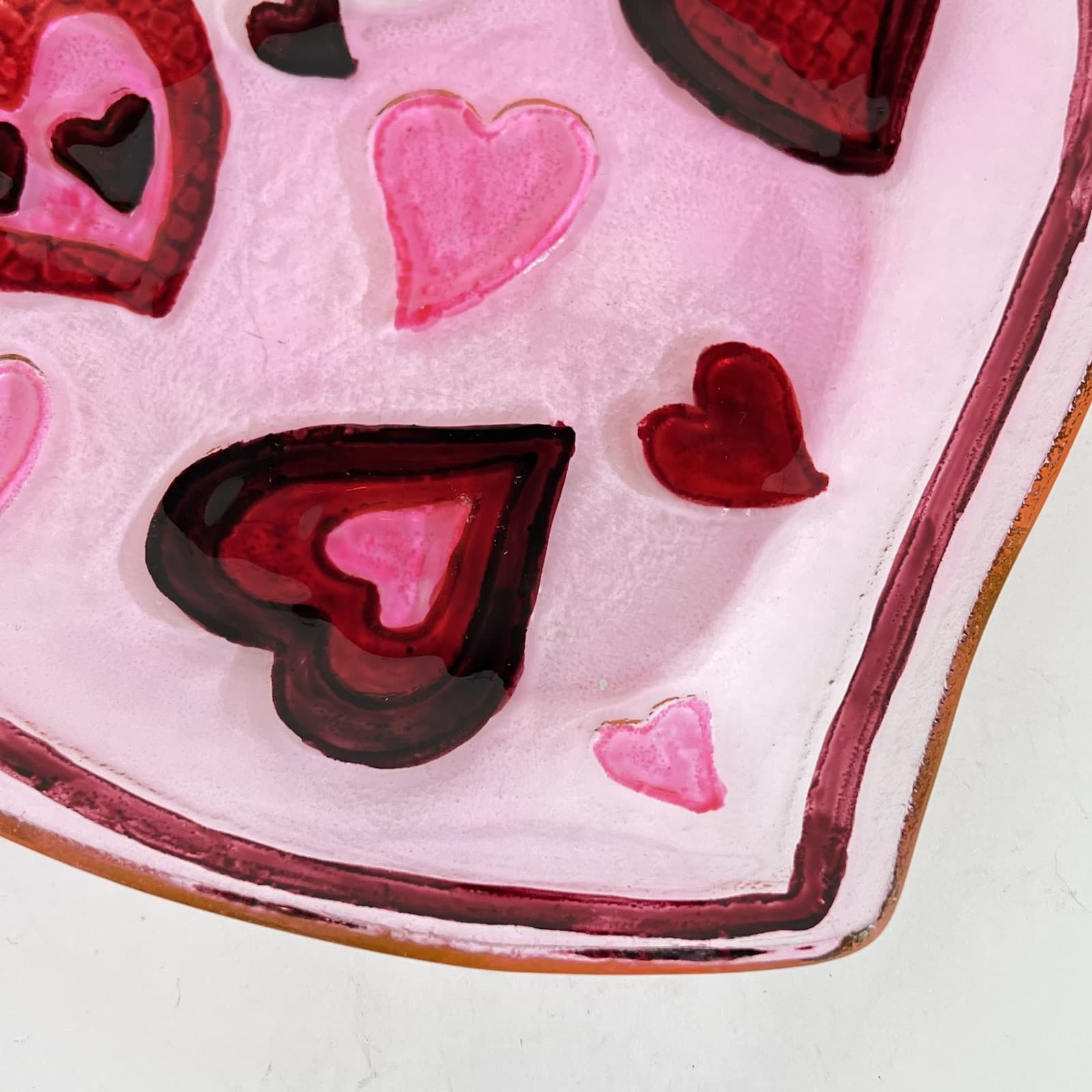 Valentine Clear Glass Heart Shaped Plate With Hearts Love Anniversary Gift 11 In 5